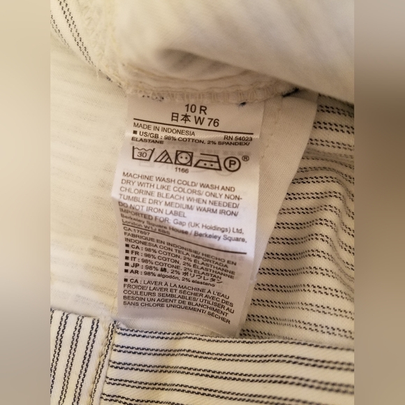 GAP Women's Girlfriend Khaki Ankle Stretch Pants Stripes Size 10 - Picture 14 of 15